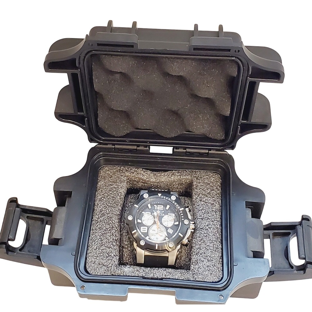 Invicta S1 Rally Chronograph Mens Watch 22235 Black Silver Polyurethane Strap